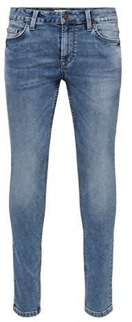 Only & Sons Uomo O&S Slim Fit Jeans Pantaloni di Base Denim Onsloom Pantaloni Affusolati Lavaggio Stone, Colore:Blu, Taglia Pantalone:32W / 30L