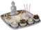 Hogar y Mas Jardín Zen con Buda de Cemento con 4 Velas, Decoración Zen, 23x23x12cm