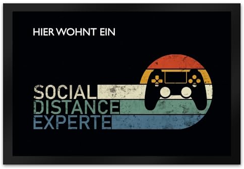 trendaffe - Hier wohnt EIN Social Distance Experte Fußmatte mit Gamer-Motiv