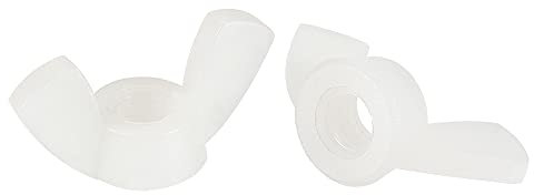 sourcing map M5 Wing Nuts Nylon Butterfly Nut Hand Twist Tighten Fasteners White 15pcs