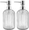 Seifenspender - 2er Pack 14 Oz Küche Glas Seifenspender mit Pumpe, Badezimmer Transparente Seifenspenderflasche für Handseife, Spülmittel Under Lotion (Transparent)