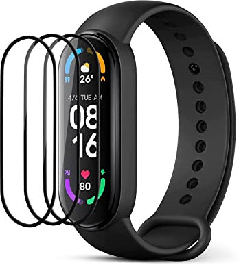 AYSOW Protector de Pantalla para Xiaomi Mi Band 6 Dureza 9H A Prueba de Rayones Protector de Pantalla de Vidrio Templado [3 Piezas] Borde Redondeado, Cristal Vidrio Templado para Xiaomi Mi Band 6