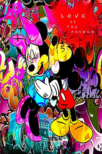 Magic Canvas Art Pop Art Micky Maus Minnie Leinwandbild 1- teilig Hochwertiger Kunstdruck Wandbilder – B8111, Größe: 80 x 60 cm