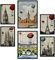 Nacnic Set von 6 Poster von Vintage Cities. Sammlung von Platten mit ästhetischer Collage für Innendekoration. Größen A3 und A4. Mit schwarzem Rahmen.