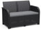 Allibert by KETER - Sanremo - Gartensofa - aus Harz in geflochtener Rattanoptik - Graphitgrau