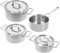 DEMEYERE Batterie de 4 casseroles Essential 5, compatible avec toutes les plaques et plaques à induction, acier inoxydable, 1 casserole et 3 casseroles avec couvercle. Garantie 30 ans