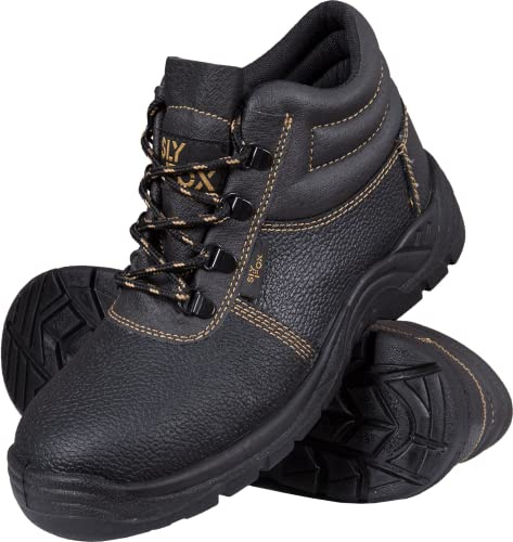 Ogrifox OX-SLX-T-SB Arbeitsschuhe Herren, Damen | Sicherheitsschuhe | Safety Shoes | ISO EN20345 | Schwarz-Gold | Größe 38