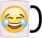 LOL, Lachendes Gesicht Textbild We send each other Kaffeetasse, 0161, Schwarz
