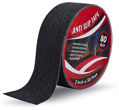 IONCAT Antirutsch Klebeband - 5 cm x 10,6 m - Rutschfestes Klebeband für Stufen im Außen- und Innenbereich - Treppen Antirutschstreifen Schutz für Senioren, Kinder und Haustiere - Wasserfest -Schwarz