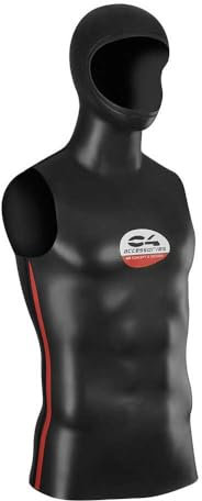 C4 Sottomuta BLACK SKIN CON CAPPUCCIO 2 mm per Apnea, Nuoto e Pesca Subacquea Linea Accessori Marco Bardi (Taglia 6)