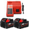 Worthmah 2 Stück 5,0 Ah 18 V Akkus und Ladegerät Ersatz für Milwaukee M18 Akku 48-11-1850, kompatibel mit m18 Milwaukee Akku-Ladegerät Combo 48-11-1860 48-11-1815 48-11-1820 48-11-1828