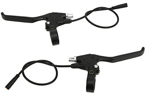 Tissting 1 Paar E-Bike Bremshebel mit wasserdichte Stecker, 22,2mm 3 Polig Aluminiumlegierung Links Rechts Universal Bremsgriff für 12–72V Elektroroller, Ebike, E-Scooter