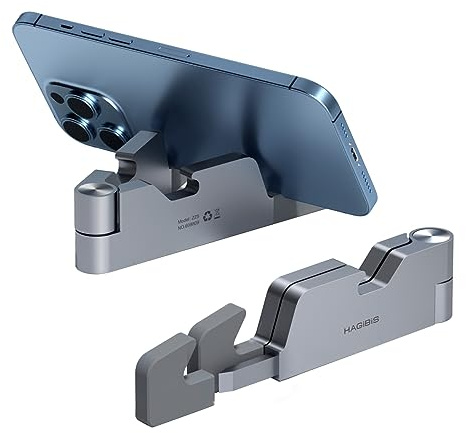 Hagibis Soporte para teléfono celular para escritorio, 4 en 1, plegable, de aluminio, portátil, con abrebotellas, abrebotellas, regla para iPhone 15, 14, 13, 12, 11 Pro Max, Samsung Galaxy