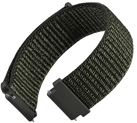 WOCCI 24mm Verstellbares Nylon Uhrenarmband, Sport Loop Armband mit Schnellverschluss (Armee Grün)