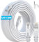ikbc Cable Ethernet 30m, Cable RJ45 30m Cat 6 FTP Blindé Câble Réseau Haute Vitesse, Cable Internet 30 mètres 23AWG Gigabit Cable LAN Imperméable Blanc pour PS4/5 Router (30 Clips)