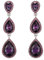 Clearine Pendientes para mujer, preciosos pendientes pequeños a grandes y triples de cristal con lágrima, Cristal, Amatista púrpura tono plateado