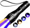 YZYOE Lampe poche multifonction rechargeable – lampe 4 couleurs, lampe de poche UV à lumière noire 395nm, Lumières de suivi du sang pour la chasse, 4 modes. LED UV noir, bleu, blanc et jaune.
