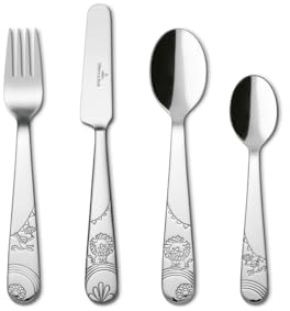 Villeroy & Boch - Boho kids Roar like a lion Couverts pour enfants, 4 pièces, couverts (Fourchette, Couteau, Cuillère à soupe, Cuillère à café), Acier inoxydable, Lavable au lave-vaisselle