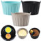 Baketron 3PCS Moule Silicone Air Fryer,Plat Pour Friteuse Sans Huile,Mafin Coupe Moule,Moule Pour Gâteau Au Four,Moule à Tarte Aux Oeufs，Air friteuse Accessoires, Silicone Bakeware，Noir + gris + bleu