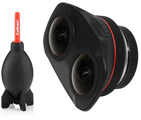 KamKorda Lens Dust Air Blower + RF 5.2mm f/2.8 L Dual Fisheye 3D VR Camera Lens | RF-Mount Lens, Full-Frame Format, Captures Stereoscopic 3D 180° VR imagery + 2 Year Warranty