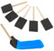 Pinceaux en mousse Salbsever, Lot de 5, 5 cm, Manches en bois, Lavables, Pour peinture, Bavures, Travaux manuels, Noir
