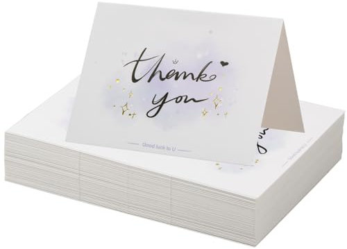 100 Stück Dankeskarten Set, Thank you Cards Small Business, Mini Danke Karten Hochzeit Danke Grußkarte, Leere Innere Seite, für Einzelhandelsgeschäfte Handgefertigte Waren Geburtstag Business