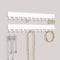 Josmimic Wall Mounted Necklace Holder - Adhesive Jewellery Hooks for Necklaces, Bracelets, and Rings - Easy Installation Metal Hanger Organiser, White