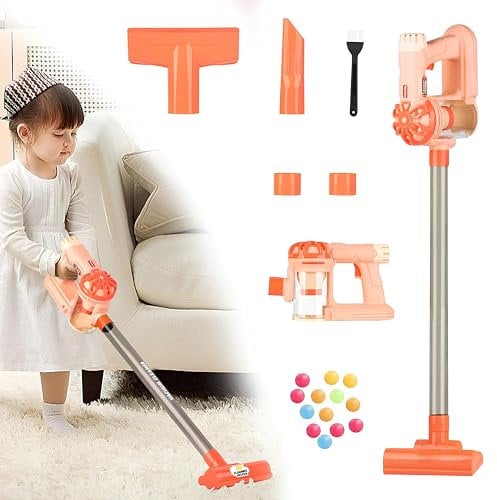 Aspirapolvere Giocattolo per Bambini Aspirapolvere senza Filo con Suoni Reali Aspira Davvero Aspirapolvere Trasformabile 3in1 Elettrodomestici Giocattolo con Accessori Sweeping Robot,colori assortiti