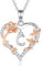 EUDORA Harmony Ball Collier avec Initiale C en Forme de Cœur et de Rose pour Femme, Lettre C de l'alphabet, Pendentif en Cuivre Plaqué Rhodium avec Zircone Cubique, Initiales Bijoux Cadeaux, 45,7 cm