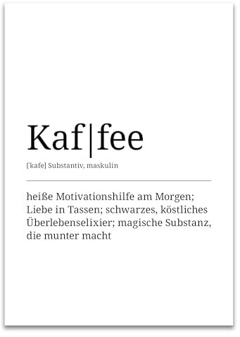 ARTFAVES® Poster Definition Kaffee | Worterklärung Duden Lexikon Wanddeko Wandbild Spruch als Geschenk | ohne Rahmen | 21 x 30 cm