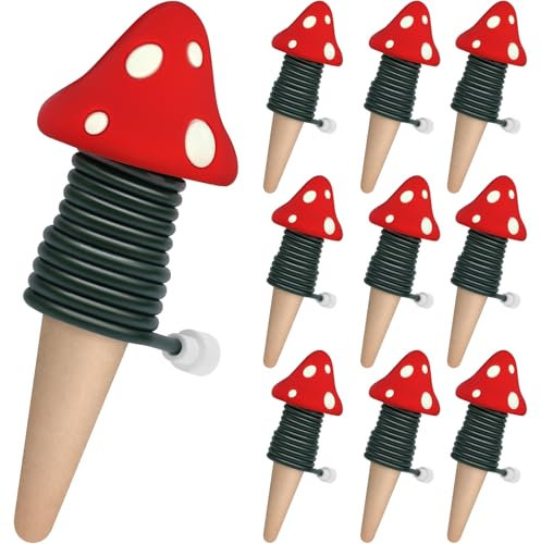 BYDOLL Selbstbewässernde Pflanzstäbe Automatische Bewässerung Terrakotta-Spikes für Zimmer- und Gartenpflanzen, Pflanzeneinsatzvorrichtungen Tropfbewässerungssystem für den Urlaubsgarten (10er-Pack)