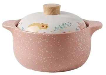 Cocotte Casserole en céramique, Pot à soupe en céramique, Casserole rose mignonne, ustensiles de cuisine, poêle en argile, fournitures de cuisine à domicile(1PCS POT 1.6L)