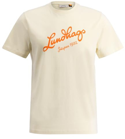 Lundhags Herren Kurzarmshirt Sportshirt Trainingsshirt Järpen Logo T-Shirt M, Farbe:Creme, Artikel:-00300 Chalk White, Größe:L