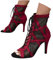 Sandali Donna Estive Eleganti con Tacco Alto Nero Donna Heeled Sandali in Rete Tacchi Heels Dance Scarpe da Ballo Latino Americano Scarpe Sexy Ragazza Eleganti Sandalo Stivali Tacchi a Spillo 7 cm