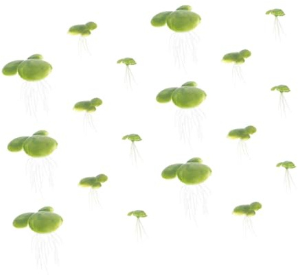 MINAOLULUS 18pcs Artificial Water Plant with Root Light Green Abs Floating Aquarium Plants Betta Fish Seaweed Decor Sturdy Versatile Use for Aquatic Decoration in Fish Tanks