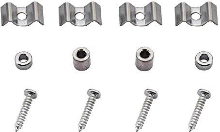 Musiclily Metal Vintage String Trees Flat Wavy String Guides Retainers for Strat Tele Style Electric Guitar, Chrome(Set of 2)