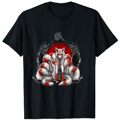 Japanische Nine Tailed Fox Kitsune T-Shirt
