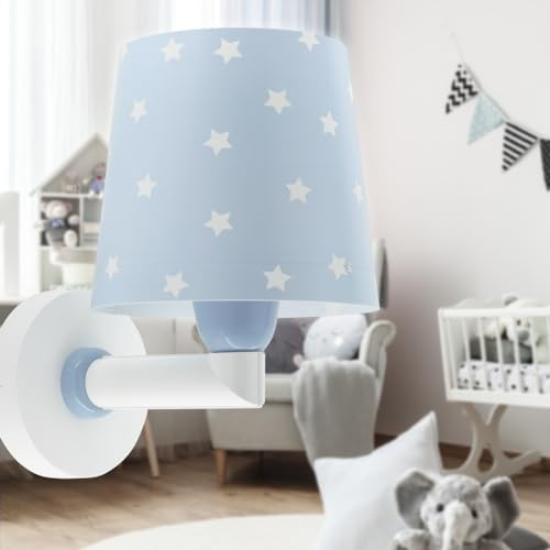 Dalber kinder Wandlampe, Kinderlampe Wandleuchte kinderzimmer Wolken Star Light Sterne Blau, 82219T, E27