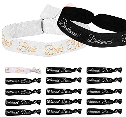 15pcs JGA Armbänder Set für Frauen,1 the Bride und 14 Bride Tribe Armbänder Wristbands,Set JGA Armbänder,Teambraut,JGA-Deko-Frau,Junggesellenabschied Frauen,Team Bride Armbänder(schwarzes Gold)