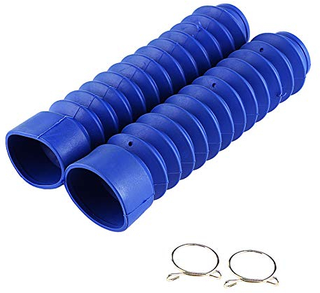 1 Paar Motorrad Faltenbalg, Motorrad Gabel Faltenbalg Gabel Abdeckung Gummi Gabelschutz Faltenbalg Gabelabdeckung Schock Gamaschen Abdeckung für CQR ATV Dirt Bike 205 x 42mm(Blau)