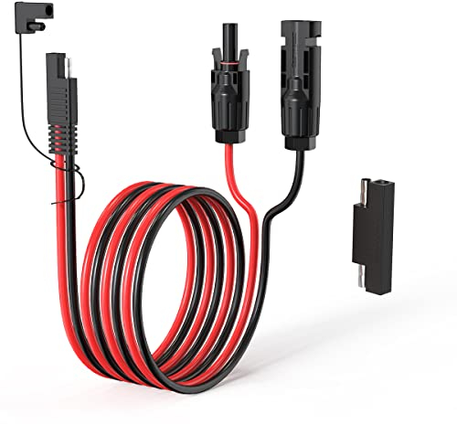 ELFCULB Solarstecker auf SAE Kabel,10AWG SAE Stecker Solarladekabel mit SAE Polaritätsumkehr Adapter für Solargenerator Powerstation Solarpanel(1M)