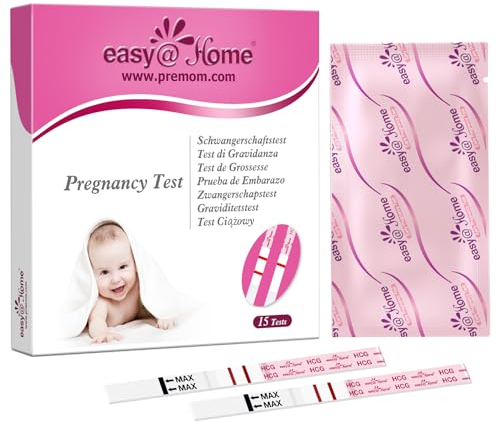 Easy@Home 15 x Schwangerschaftstest Frühtest 10 mIU/ml - Empfindliches Pregnancy Test - Frühschwangerschaftstest Streifen mit Höchster Genauigkeit | Zuverlässiger Ultra Frühtest Schwangerschaft