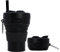 UNNESTAR Silicone Coffee Mug Collapsible Cups for Camping Folding Travel with Straw Reusable Portable Drinking Cups Outdoor Hiking 450ml (Black-450ml, 1)