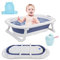 Ansobea Bañera para bebés de 50 L, plegable con soporte, bañera para bebés con medición de temperatura en tiempo real, bandeja de baño para bebés, bañera para bebés de 0 a 6 años, 80 x 49 x 21 cm,