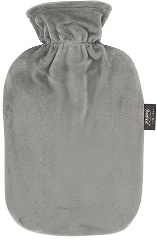 Fashy Wärmflasche mit Flauschbezug, super soft, grau 2,0 L