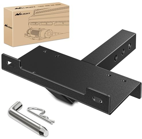 Nilight Universal Anhängerkupplung Seilwinde Montageplatte 10 x 4 1/2 Seilwinde Halterung Seilwinde Montage 5.1 cm Empfänger Kupplung Heavy Duty Stahl 6803.9 kg Kapazität für ATV UTV SUV Truck Pickup