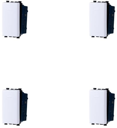 4 Pezzi Pulsante 10A, Compatibile Con Vimar Arke, Colore Bianco