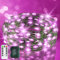 JXLEDAYY 9.9 FT 60 LED Fairy Lights Battery Operated String Lights Green Copper Wire Christmas Lights with Remote Timer 8 Modes for Tree Greenery Bedroom Garland Wreath Garden Wedding Decoration Pink