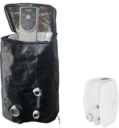 XCZ Housse de pompe pour jacuzzi. Avec film d'aluminium d'isolation thermique, imperméable, écran solaire, isolation. Housse d'isolation pour pompe à chaleur de spa (noir, housse uniquement)