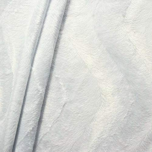 STOFFKONTOR Teddy Fellimitat Velboa Stoff - kuschelweicher Plüschstoff - Meterware, Weiss - zum Nähen von Bekleidung und Dekorationen jeder Art